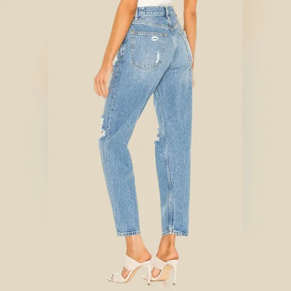 Boyish High Rise The Toby Relaxed Taper Lyocell Distressed Jeans Size 26 , 14" - Picture 6 of 16